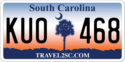 SC license plate KUO468