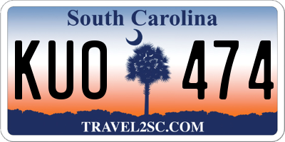 SC license plate KUO474