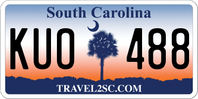 SC license plate KUO488