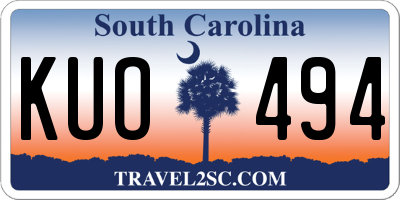 SC license plate KUO494