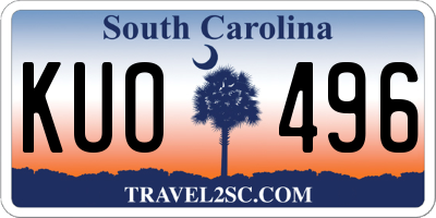 SC license plate KUO496