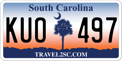 SC license plate KUO497