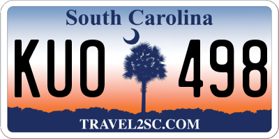 SC license plate KUO498