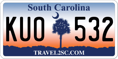SC license plate KUO532