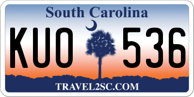 SC license plate KUO536