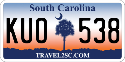 SC license plate KUO538
