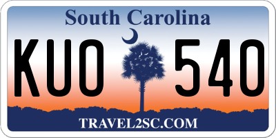 SC license plate KUO540