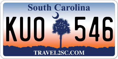 SC license plate KUO546