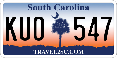 SC license plate KUO547