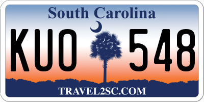 SC license plate KUO548