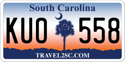 SC license plate KUO558