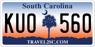 SC license plate KUO560