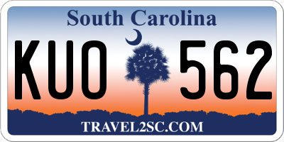 SC license plate KUO562