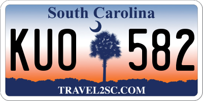 SC license plate KUO582