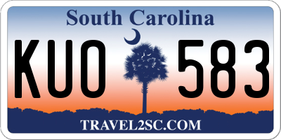 SC license plate KUO583