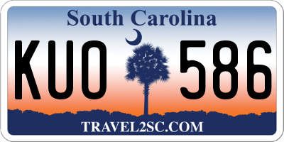 SC license plate KUO586