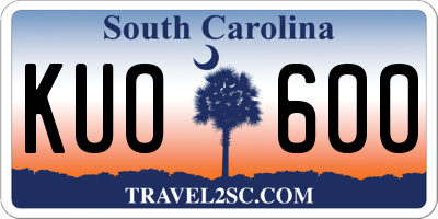SC license plate KUO600