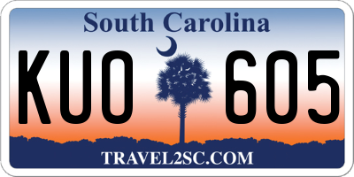 SC license plate KUO605