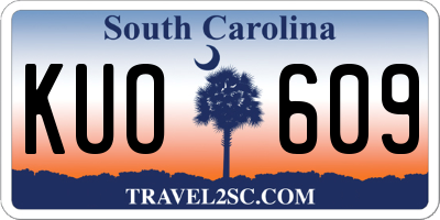 SC license plate KUO609