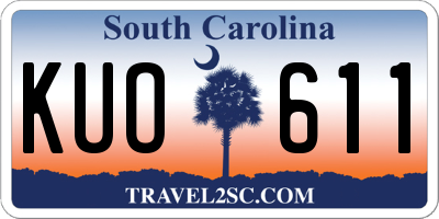 SC license plate KUO611