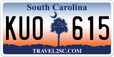 SC license plate KUO615