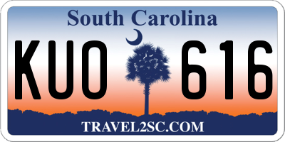 SC license plate KUO616