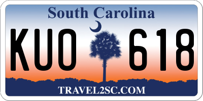 SC license plate KUO618