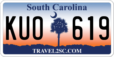 SC license plate KUO619