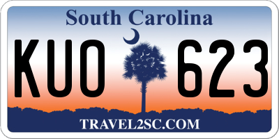 SC license plate KUO623