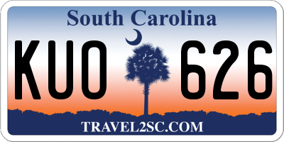 SC license plate KUO626