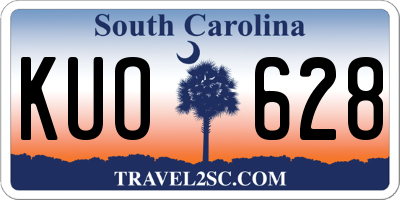 SC license plate KUO628