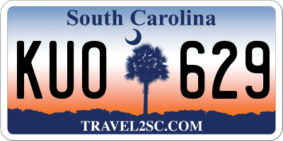SC license plate KUO629