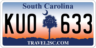 SC license plate KUO633