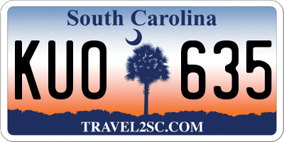 SC license plate KUO635