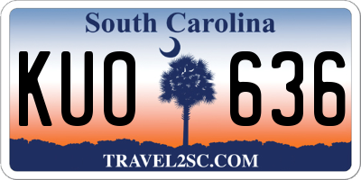 SC license plate KUO636