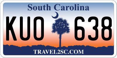 SC license plate KUO638