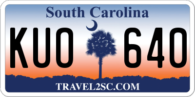 SC license plate KUO640