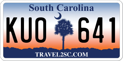 SC license plate KUO641