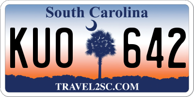 SC license plate KUO642