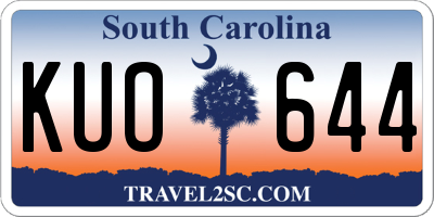 SC license plate KUO644