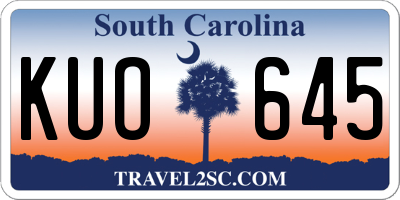 SC license plate KUO645