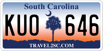 SC license plate KUO646