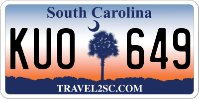 SC license plate KUO649