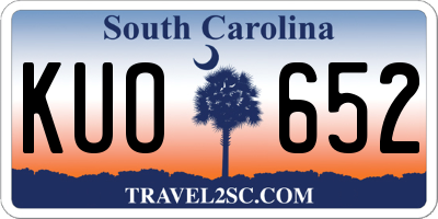 SC license plate KUO652