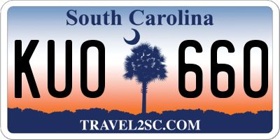 SC license plate KUO660