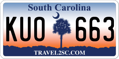 SC license plate KUO663