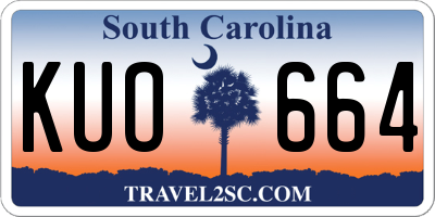 SC license plate KUO664