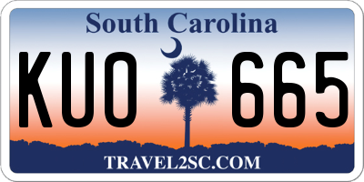 SC license plate KUO665