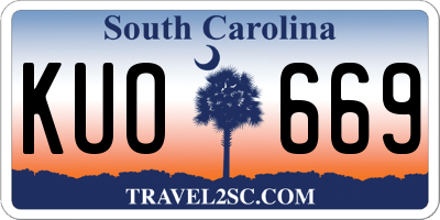 SC license plate KUO669
