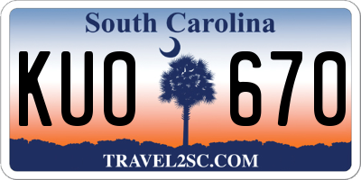 SC license plate KUO670